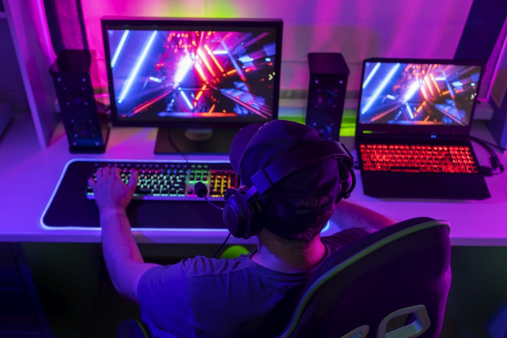 gamer-chair-with-multicolored-neon-lights